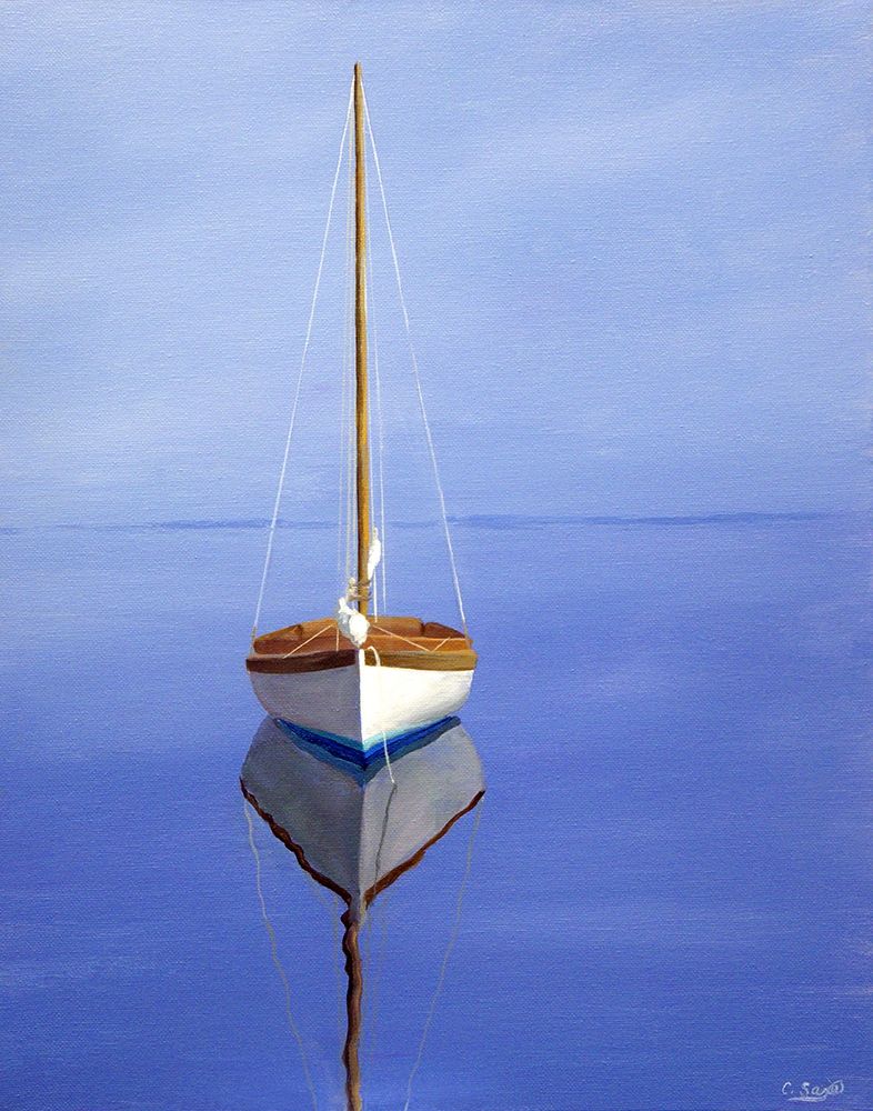 Moored Sailboat II art print by Carol Saxe for $57.95 CAD