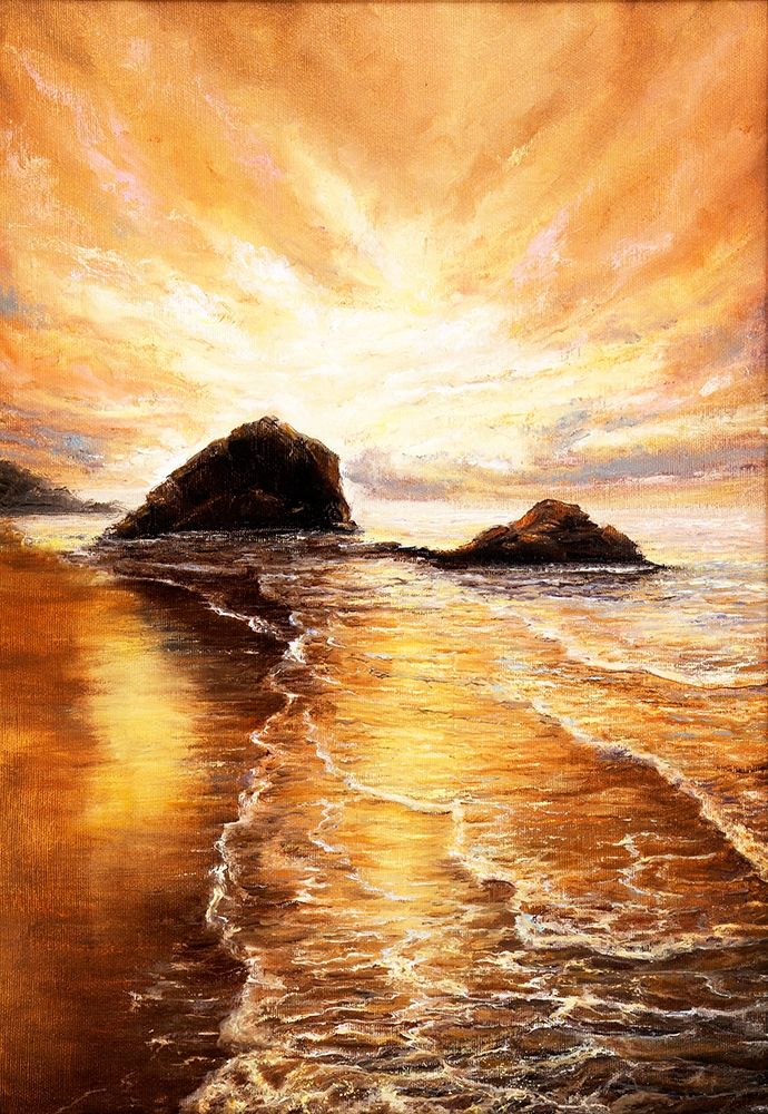 Sunset Over Beach art print by Boyan Dimitrov for $57.95 CAD