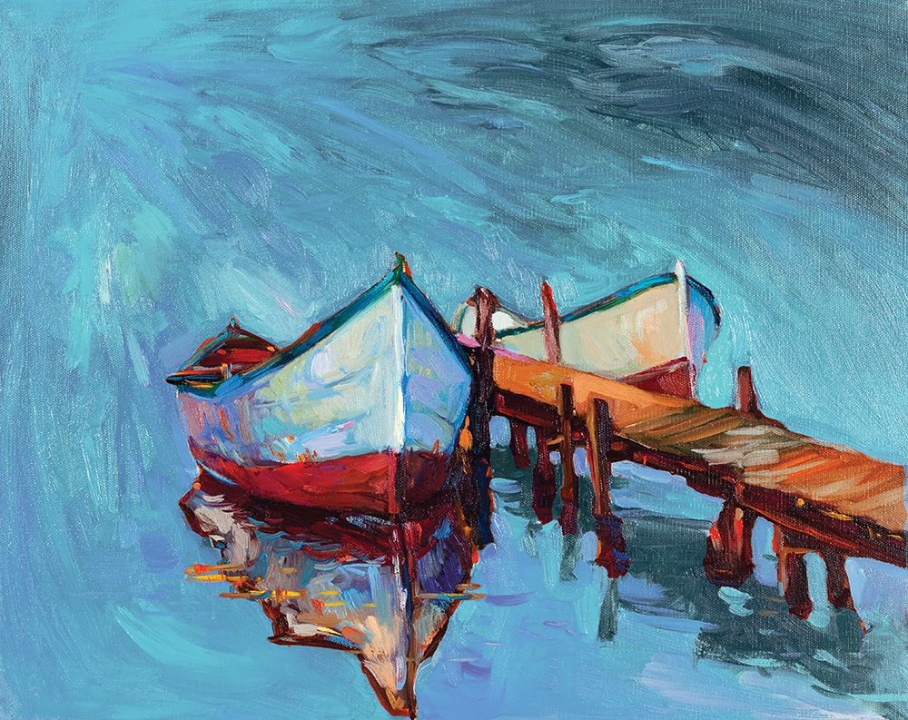 Rowboats Tied to Pier art print by Boyan Dimitrov for $57.95 CAD