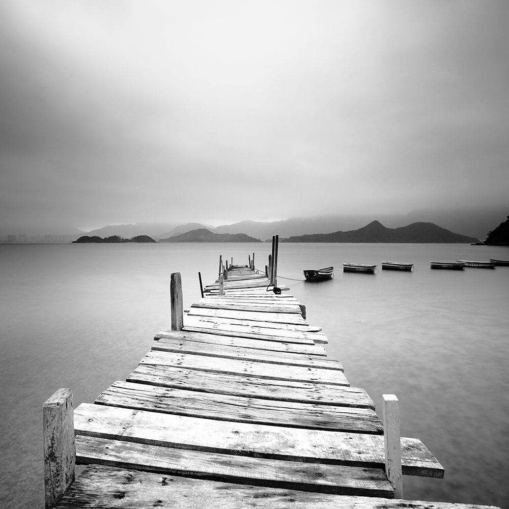 Pier at the Autumn River art print by Leung Cho Pan for $57.95 CAD