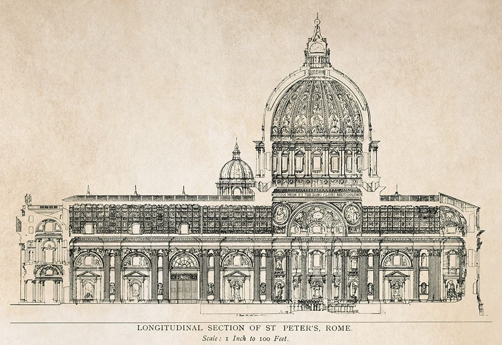 Longitudinal Section of the Saint Peter art print by Anonymous for $57.95 CAD