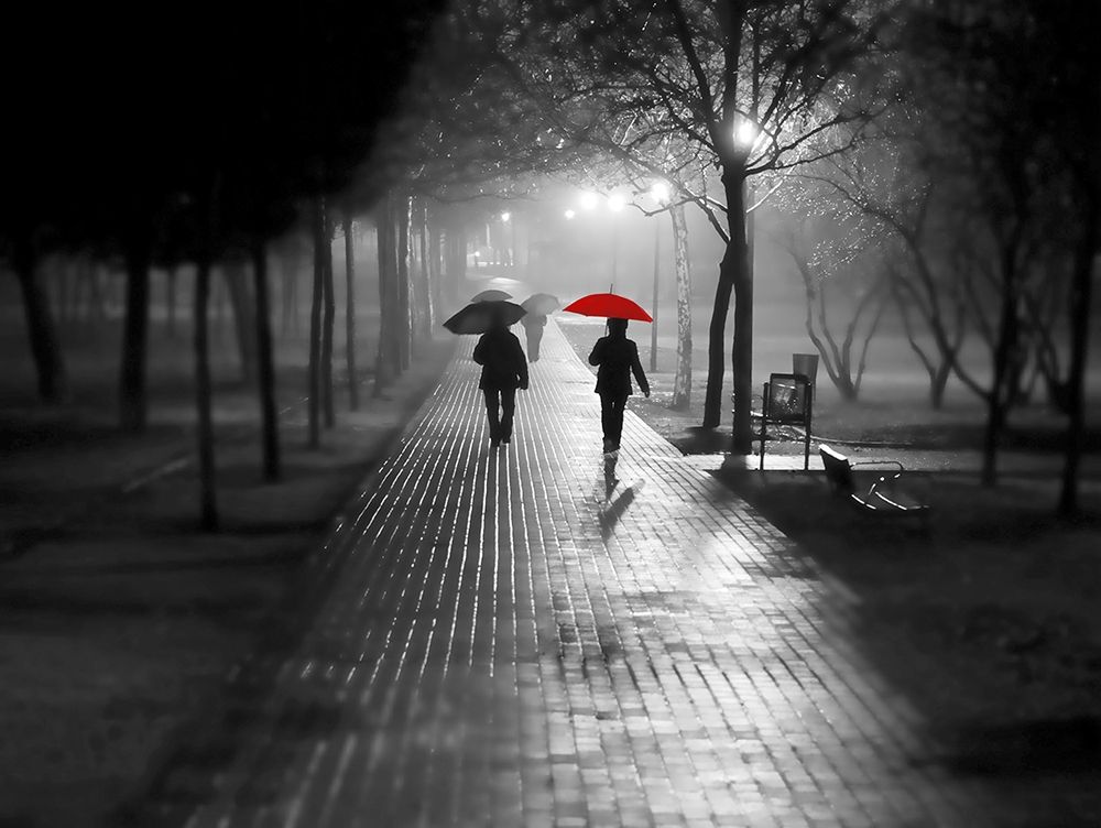 Umbrella Walk art print by Anonymous for $57.95 CAD