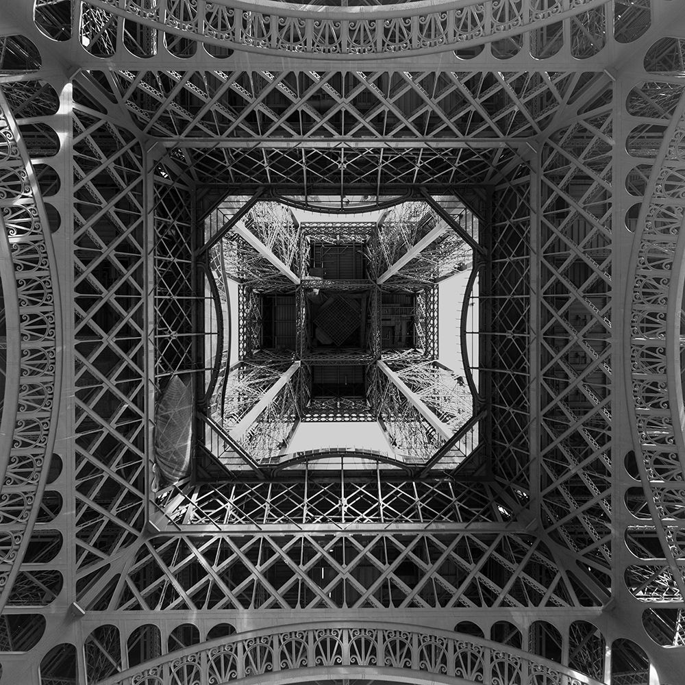 Looking Up inside the Eiffel Tower art print by Stephane Graciet for $57.95 CAD