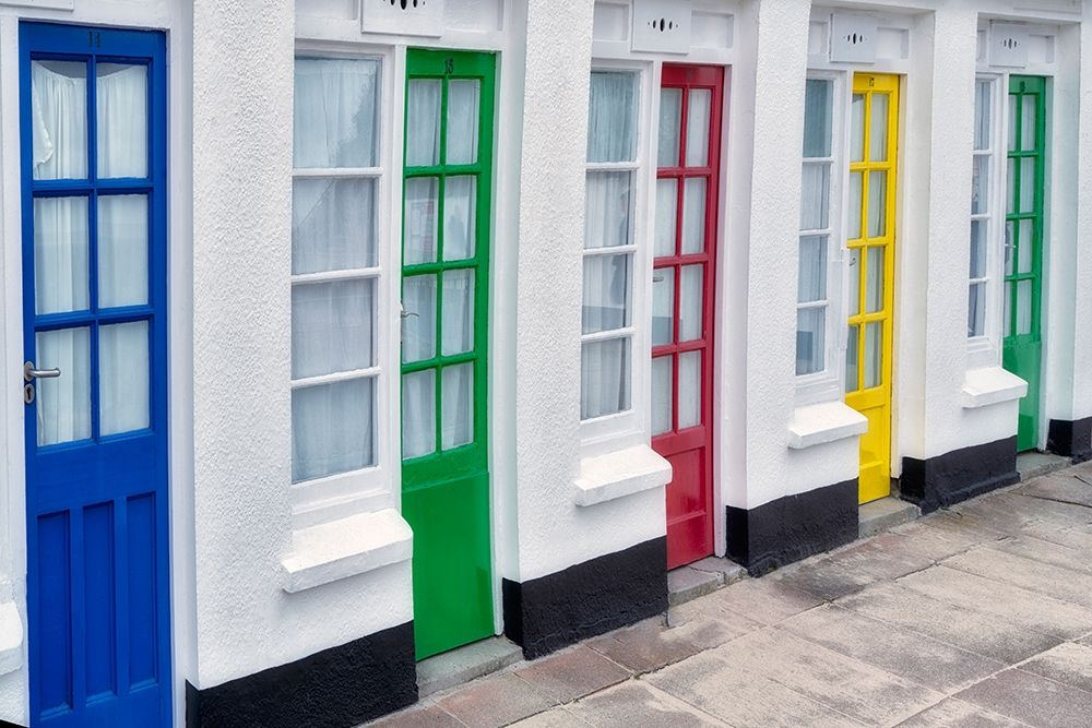 Colorful doors in St Ives. Cornwall, England. art print by Dennis Frates for $57.95 CAD