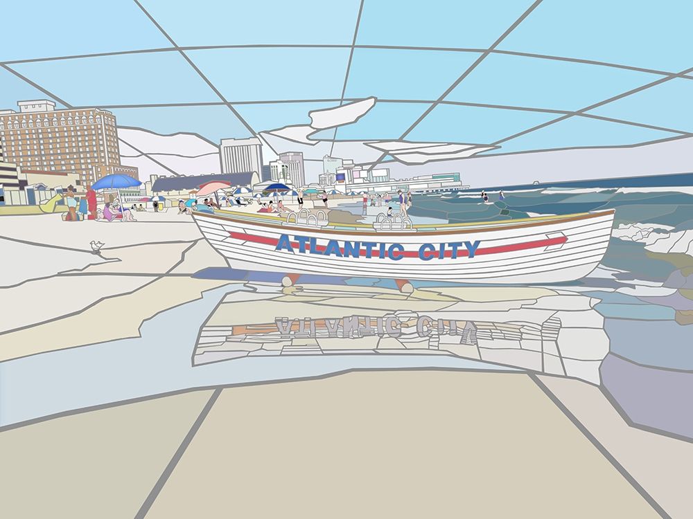 Atlantic City Beach Vista Scene art print by Jonathan Mandell for $57.95 CAD
