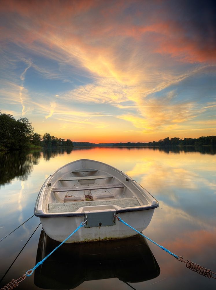 Rowboat on Summer Lake, Color art print by Anonymous for $57.95 CAD
