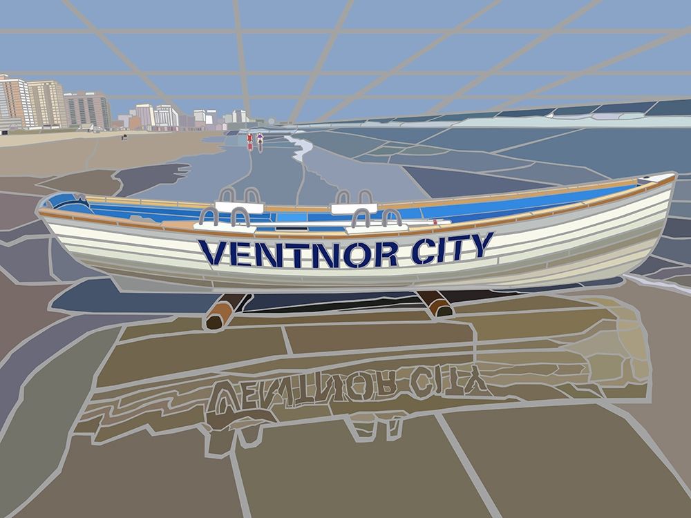 Ventnor City Beach Vista Scene art print by Jonathan Mandell for $57.95 CAD