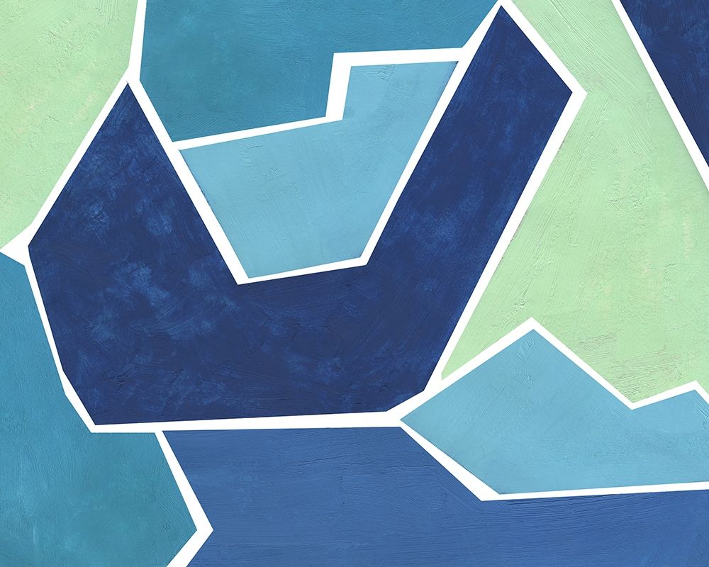Teal and Blue Jigsaw art print by Inuit for $57.95 CAD