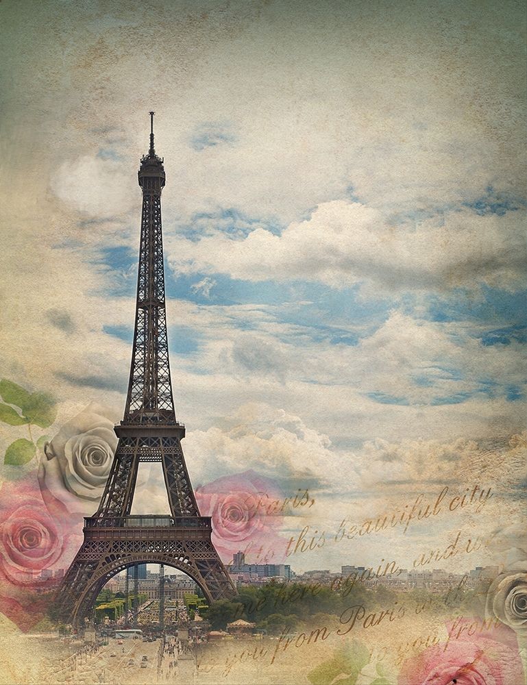 Eiffel in Rose Sky art print by Anonymous for $57.95 CAD
