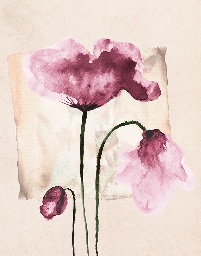 Violet Watercolor Poppies art print by R. Jersova for $57.95 CAD
