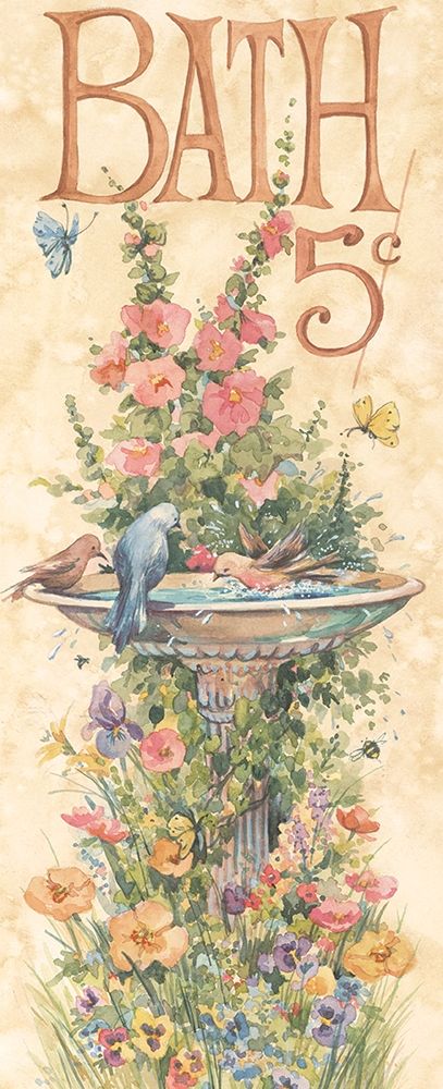 Bird Bath art print by Unknown for $57.95 CAD