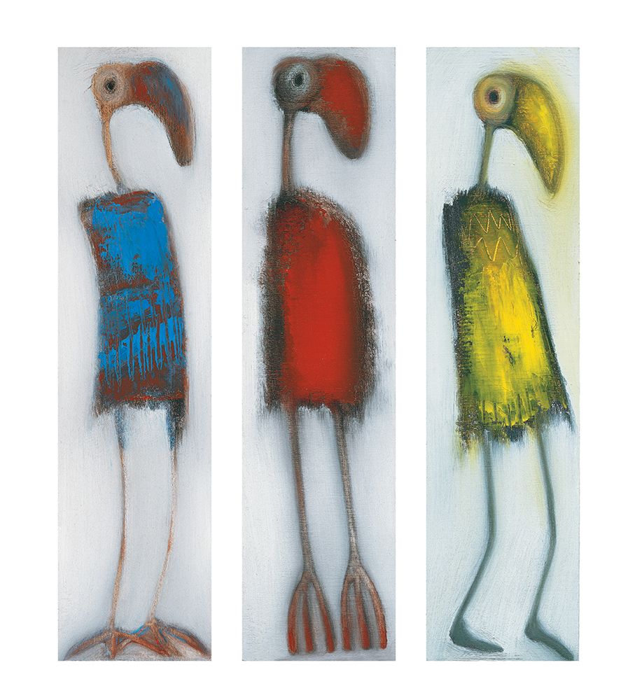 Trio of Birds Abstract art print by Waring for $57.95 CAD