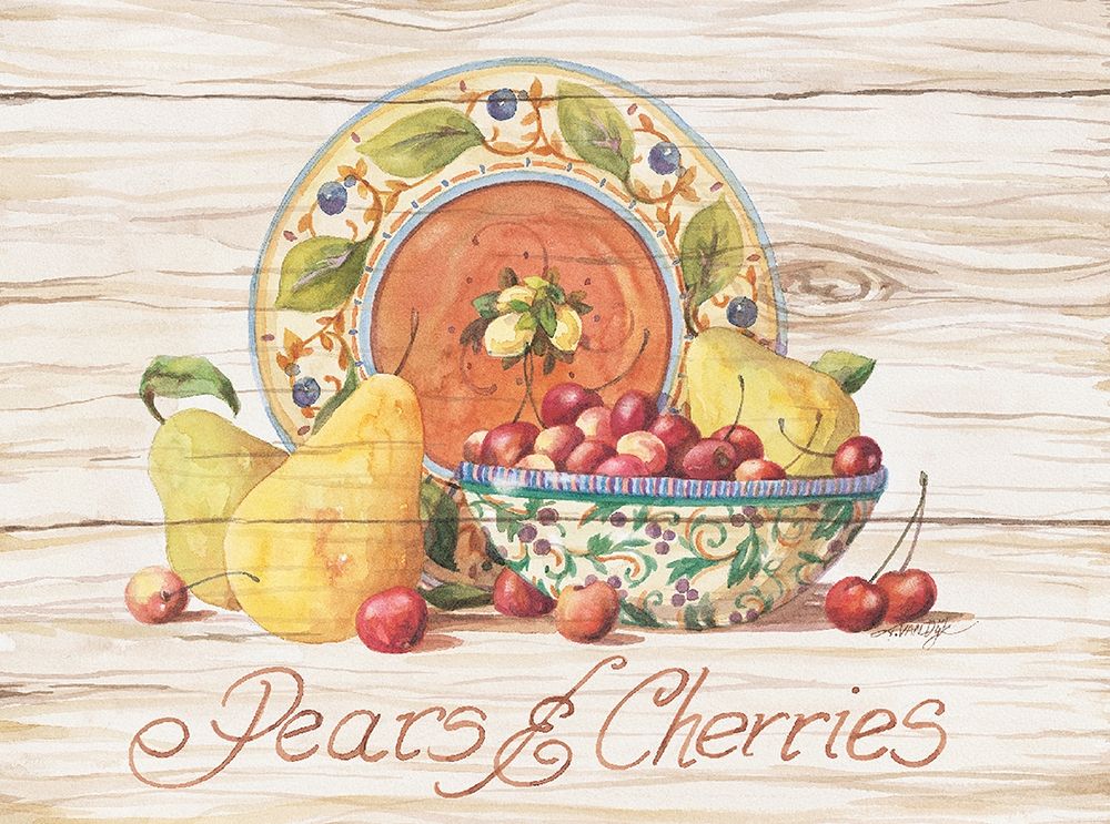Pears and Cherries art print by Unknown for $57.95 CAD