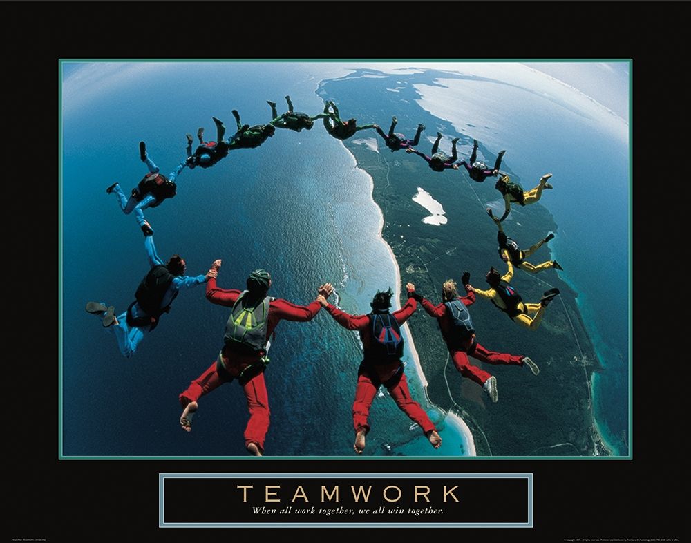 Teamwork - Skydivers art print by Frontline for $57.95 CAD