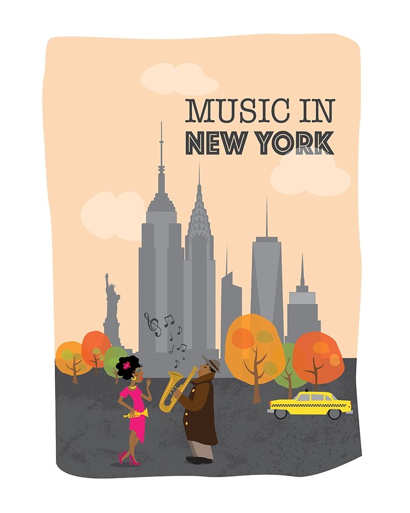 Music in New-York art print by BRAUN Studio for $57.95 CAD