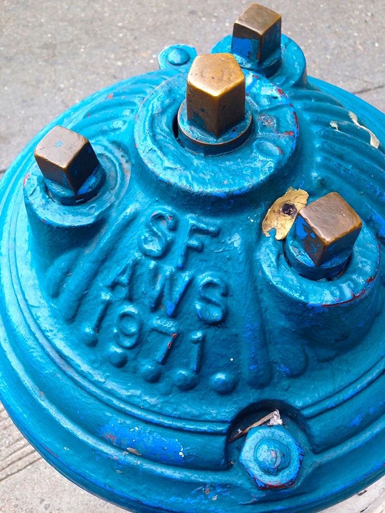 Blue Fire Hydrant I art print by Grayscale for $57.95 CAD