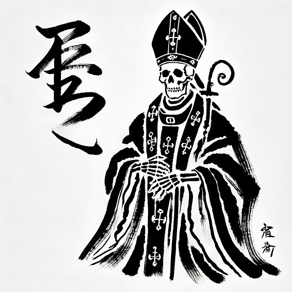 Skull Pope art print by Grayscale for $57.95 CAD