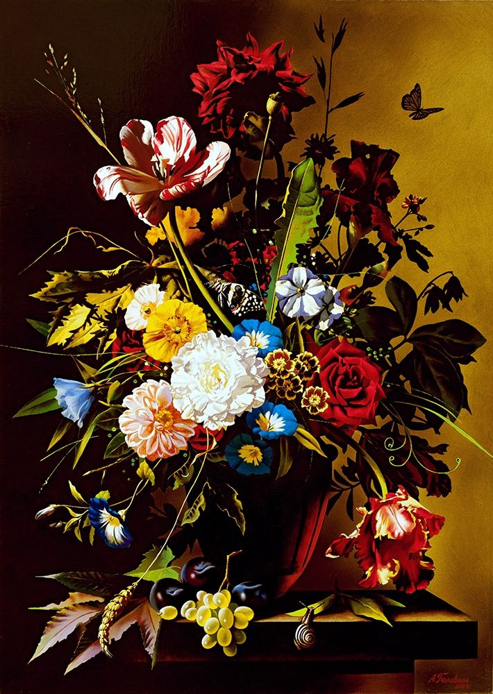 Still-life with a butterfly art print by Konstantin Golovin for $57.95 CAD