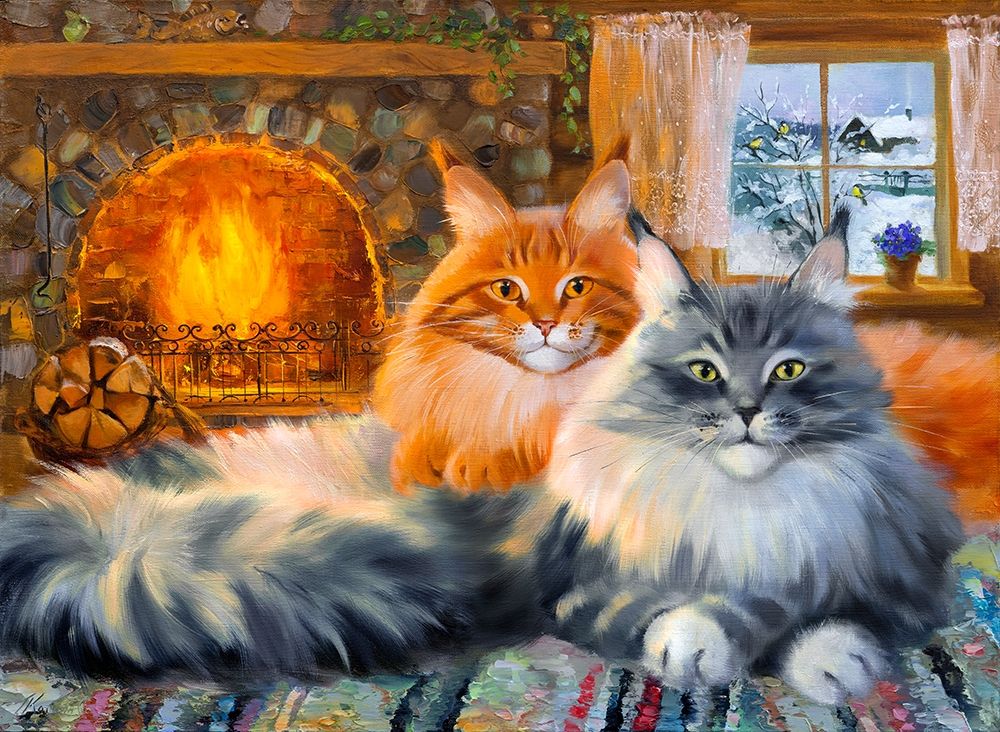 By the fireplace. In the country art print by Galina Kotinova for $57.95 CAD