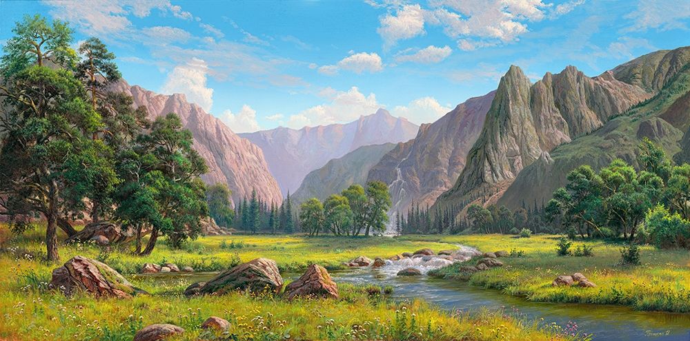 Mountain idyll art print by Igor Prishchepa for $57.95 CAD