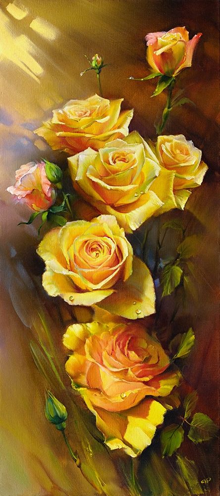 Yellow roses art print by Roman Romanov for $57.95 CAD