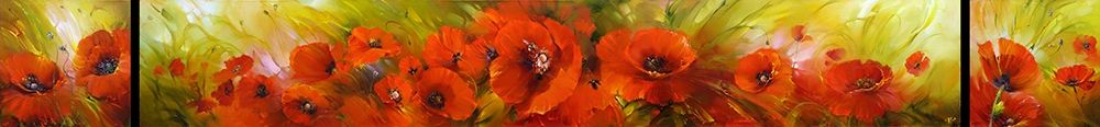 Poppies (Triptych) art print by Roman Romanov for $57.95 CAD