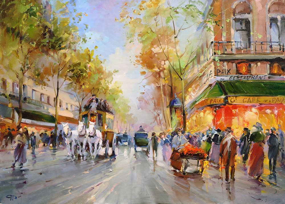 Cafe - Paix art print by Roman Romanov for $57.95 CAD