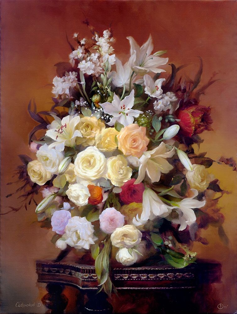Bouquet with lilies art print by Dmitry Sevryukov for $57.95 CAD
