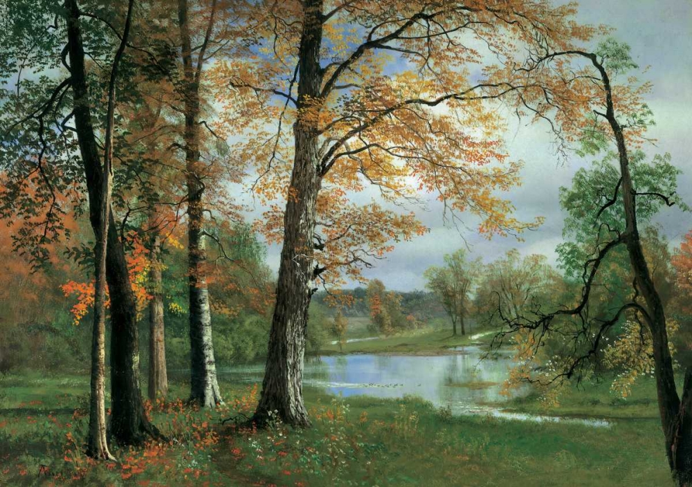 A Quiet Pond art print by Albert Bierstadt for $57.95 CAD