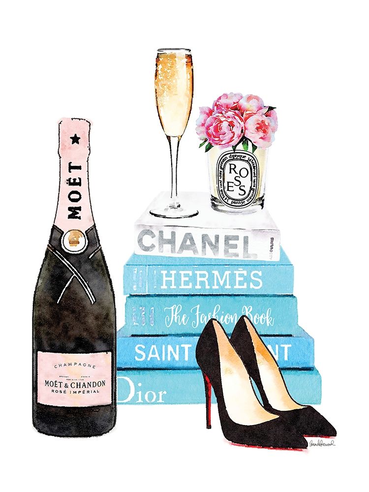 Teal Champagne art print by Amanda Greenwood for $57.95 CAD