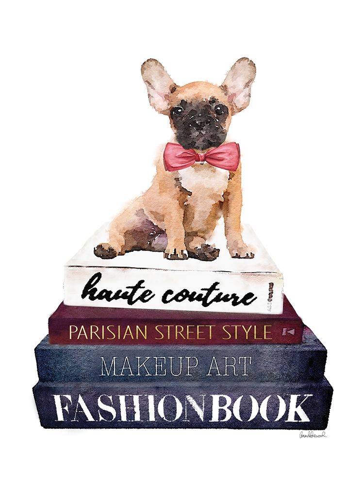 Book Stack Frenchie art print by Amanda Greenwood for $57.95 CAD