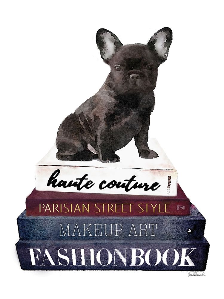 Bookstack Frenchie art print by Amanda Greenwood for $57.95 CAD
