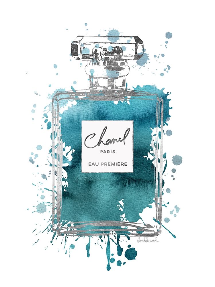 Silver Inky Perfume in Teal art print by Amanda Greenwood for $57.95 CAD