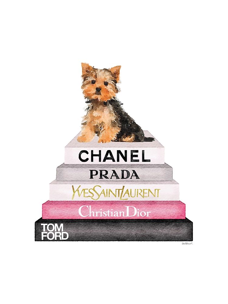 Yorkie Bookstack art print by Amanda Greenwood for $57.95 CAD