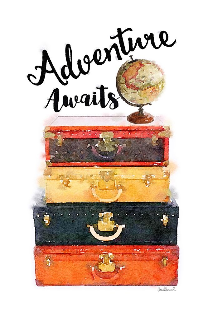Adventure Awaits Luggage art print by Amanda Greenwood for $57.95 CAD