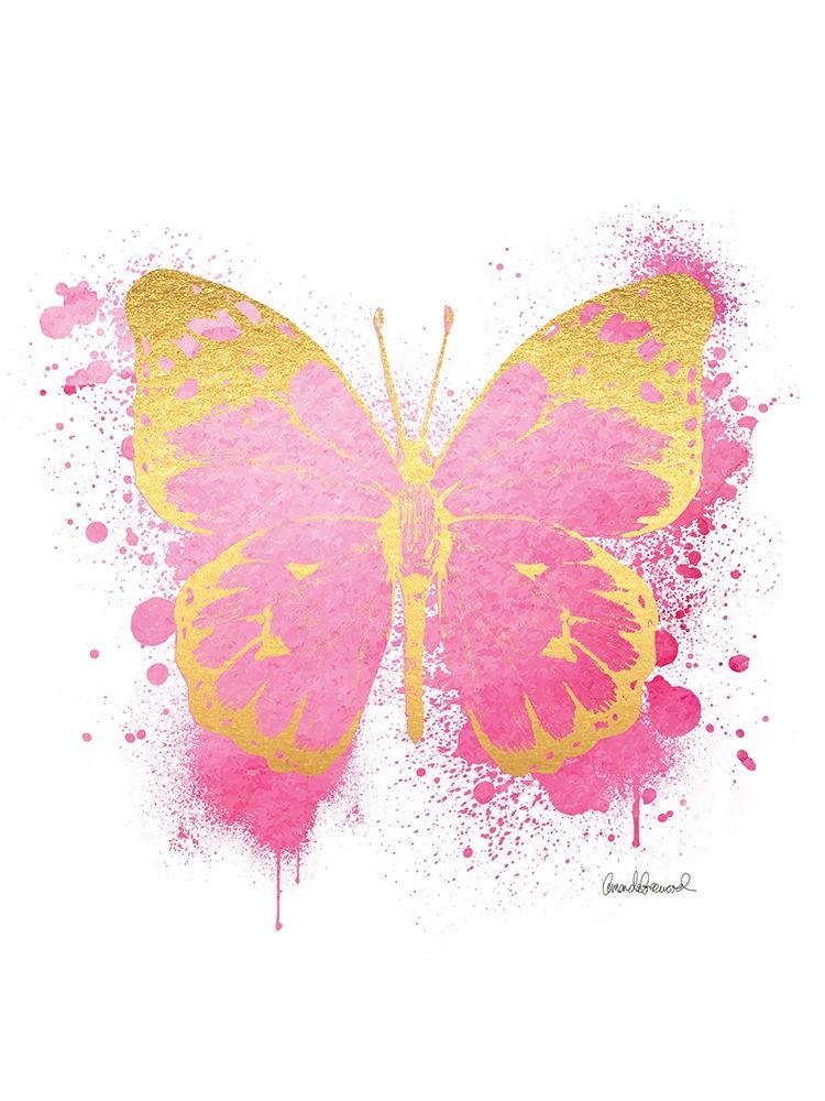 Butterfly Gold and Pink art print by Amanda Greenwood for $57.95 CAD