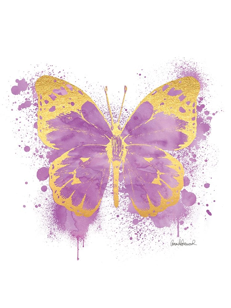 Butterfly Gold and Purple art print by Amanda Greenwood for $57.95 CAD