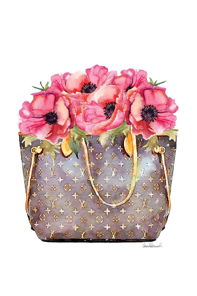 Fashion Bag with Peonies art print by Amanda Greenwood for $57.95 CAD