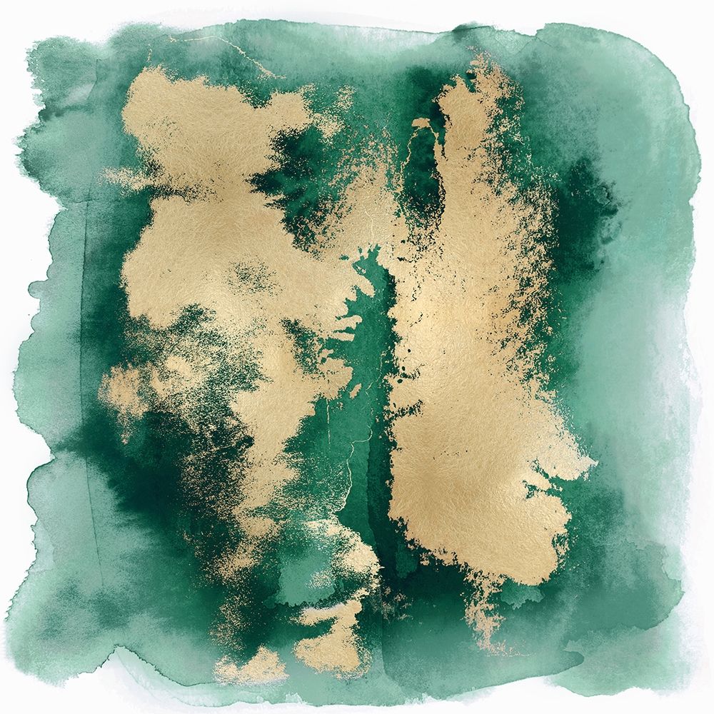 Emerald Mist with Gold II art print by Bella Riley for $57.95 CAD