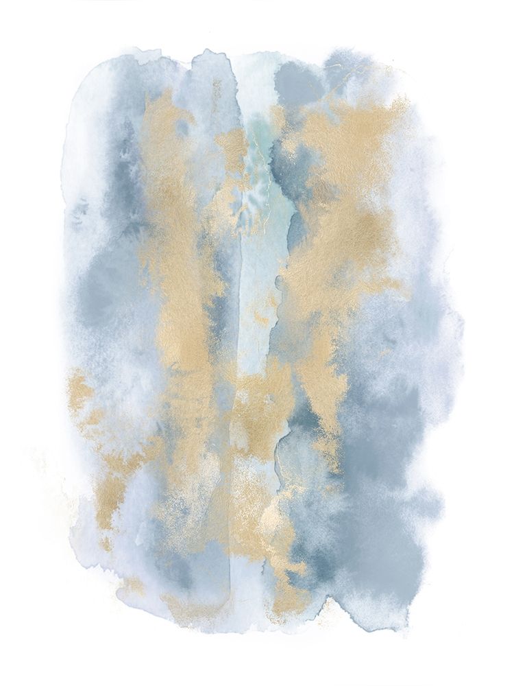 Soft Blue Mist With Gold I  art print by Bella Riley for $57.95 CAD