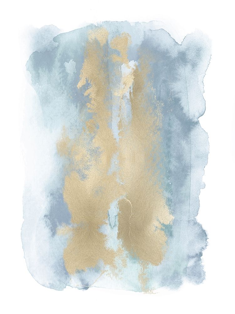 Soft Blue Mist With Gold II art print by Bella Riley for $57.95 CAD