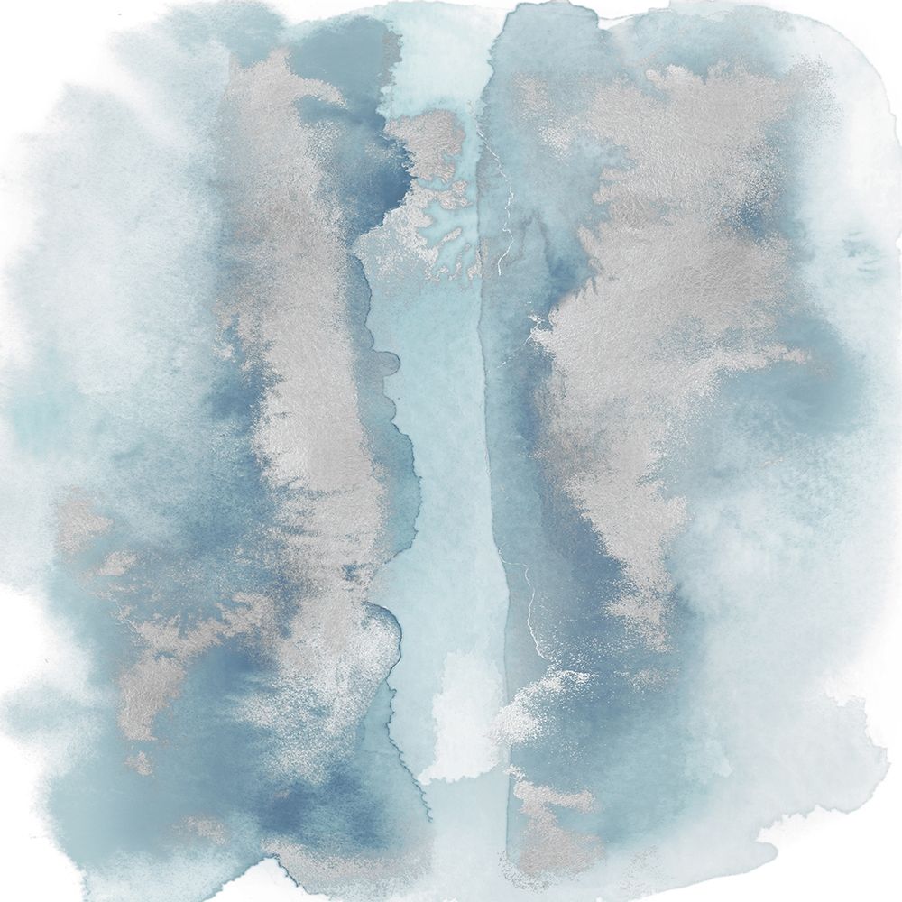 Soft Blue Mist With Silver I art print by Bella Riley for $57.95 CAD