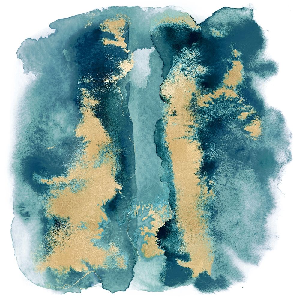 Teal Mist with Gold I art print by Bella Riley for $57.95 CAD
