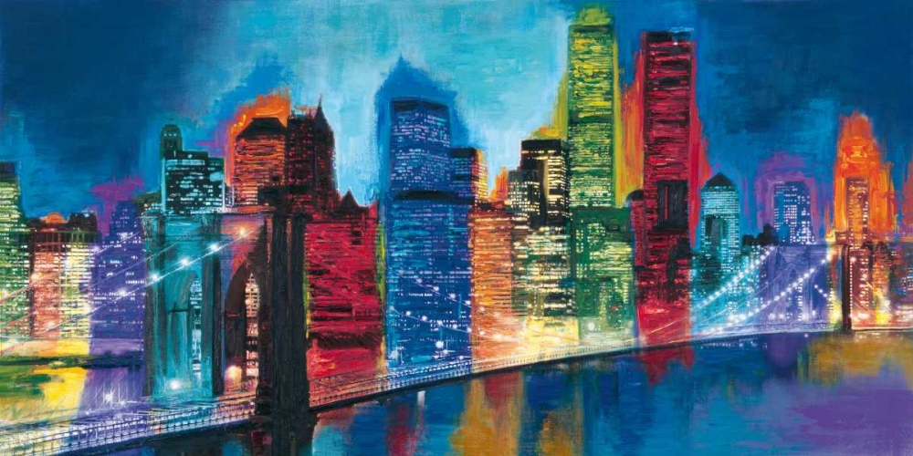 Abstract NYC Skyline at Night art print by Brian Carter for $57.95 CAD