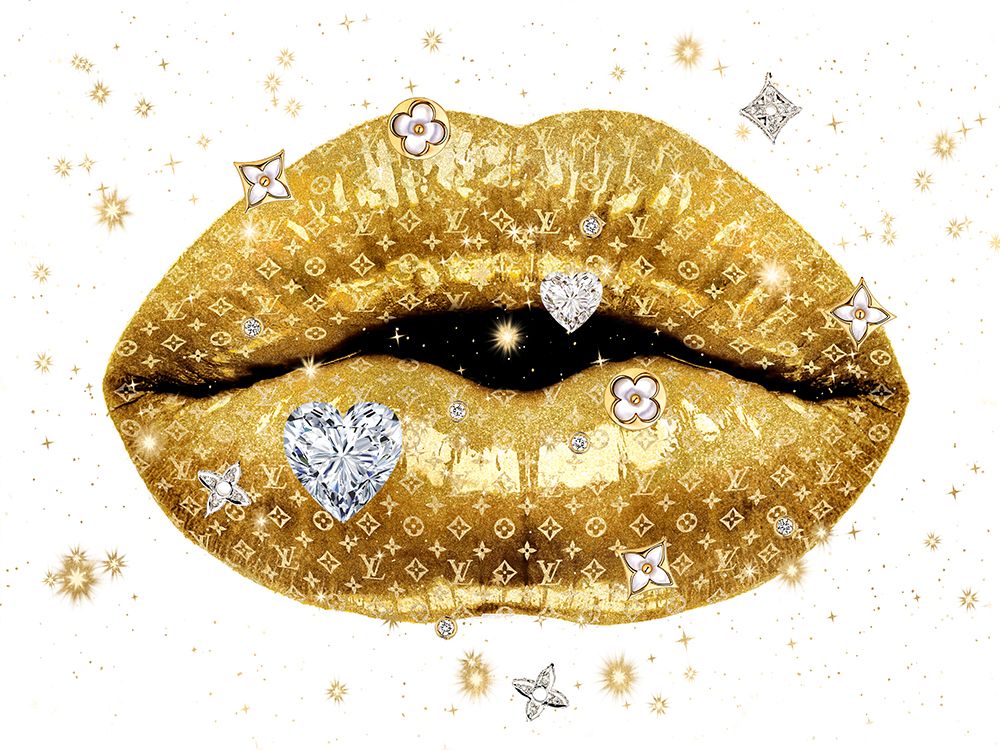Luxury Lips Gold art print by Madeline Blake for $57.95 CAD