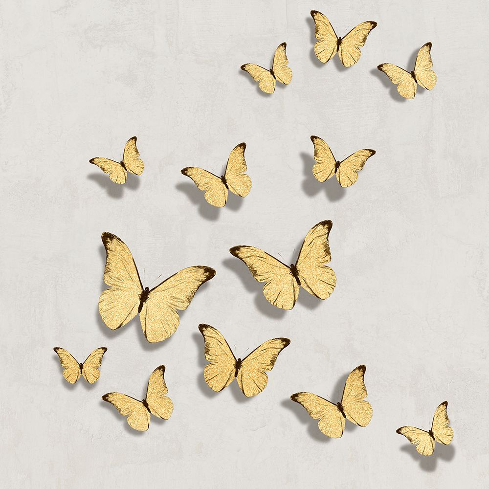 Gold Butterflies III art print by Tina Blakely for $57.95 CAD