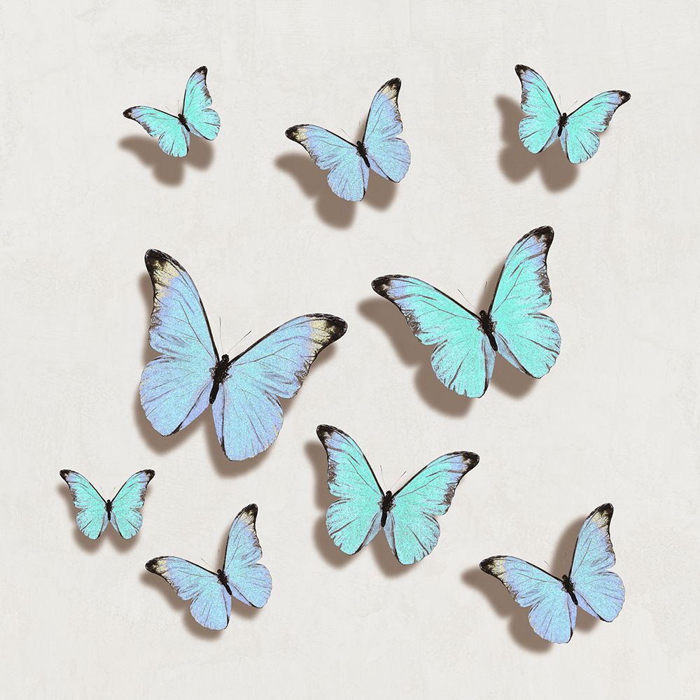 Aqua Butterflies I art print by Tina Blakely for $57.95 CAD