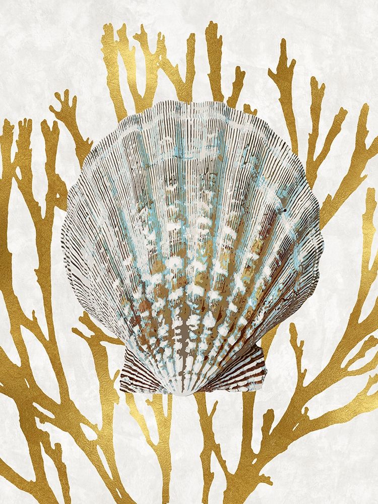 Shell Coral Gold IV art print by Caroline Kelly for $57.95 CAD