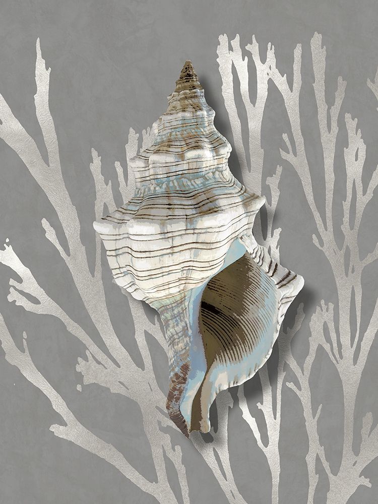 Shell Coral Silver on Gray III art print by Caroline Kelly for $57.95 CAD