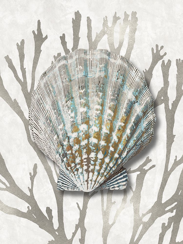 Shell Coral Silver IV art print by Caroline Kelly for $57.95 CAD